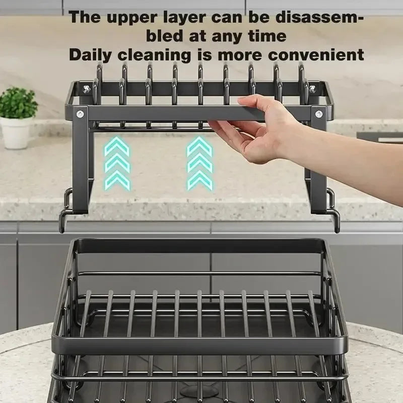 Adjustable Dish Drying Rack – Adjustable rack with drainboard for plates