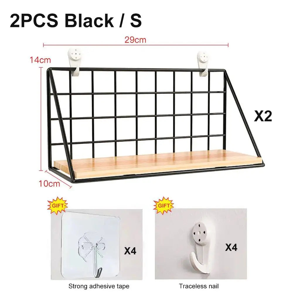 No-Drill Wall Shelves Wooden shelves for wall storage and decor