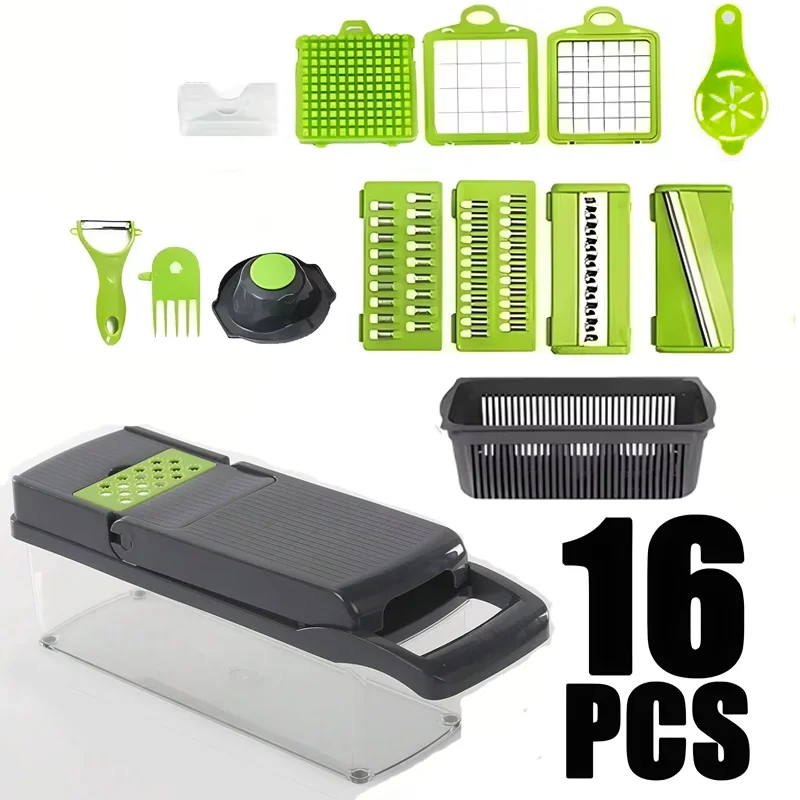 Multifunctional Vegetable Slicer and Cutter (14/16 Pieces)