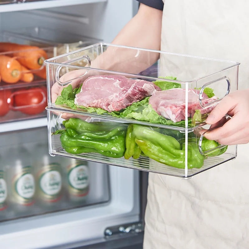 Clear Plastic Storage Box – Fridge, Kitchen or Desktop Organizer
