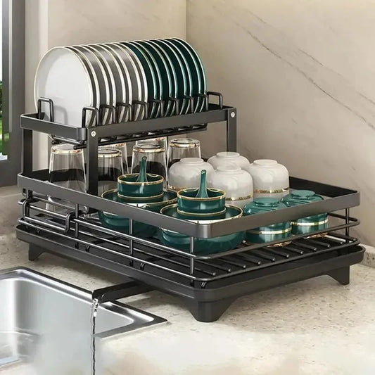 Adjustable Dish Drying Rack – Adjustable rack with drainboard for plates