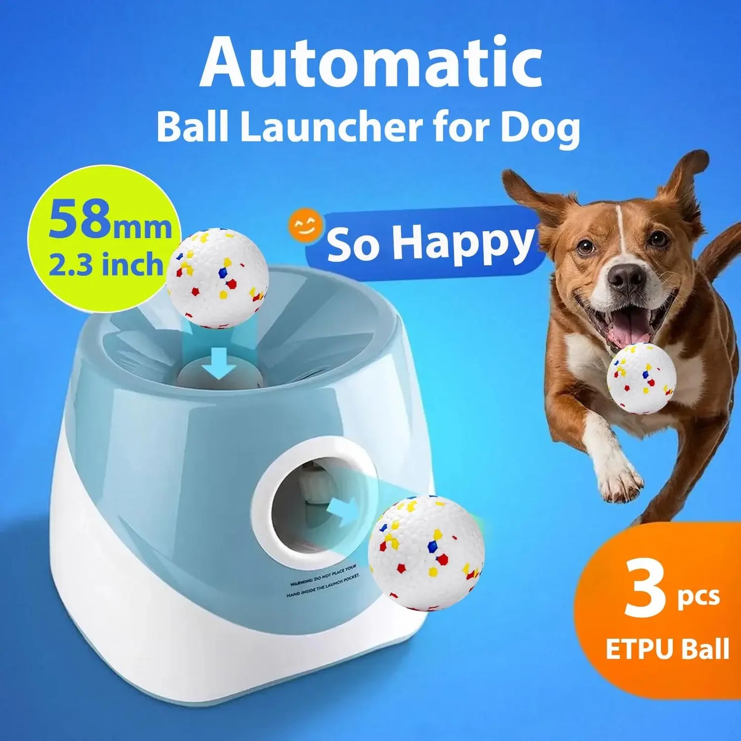 Dog Ball Thrower Launcher – Dog ball launcher with 3 tennis balls