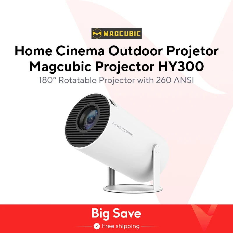 Magcubic HY300 Pro – 4K Projector, Android 11, WiFi 6, BT5.0, 1080P HD