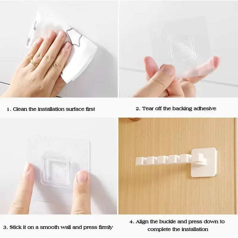 Wall Hook Rack – L-shaped rack with 6 hooks for hats or coats