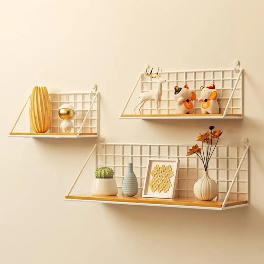No-Drill Wall Shelves Wooden shelves for wall storage and decor