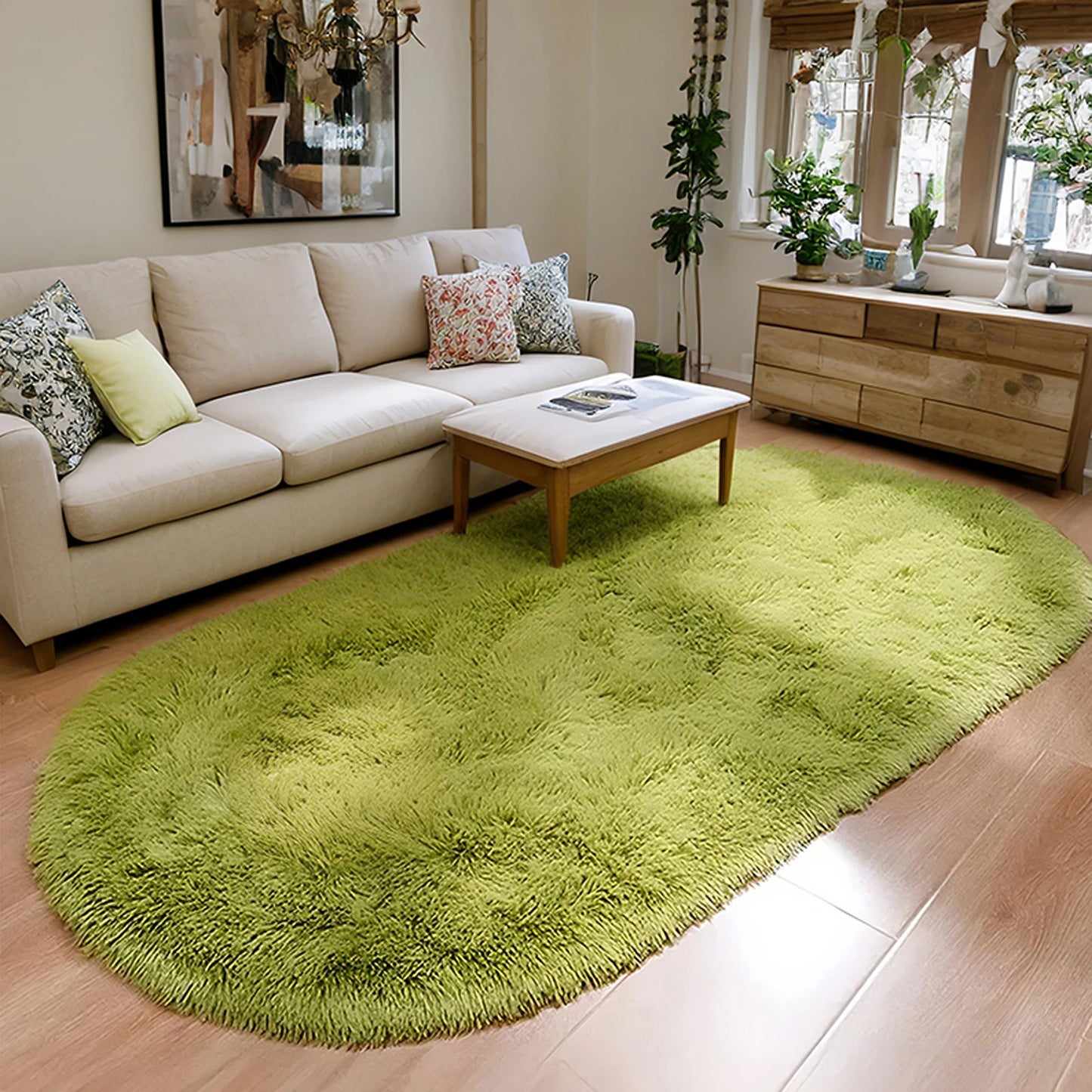 Luxury Grey Oval Rug Soft and plush oval rug in grey, ideal for living rooms and bedrooms