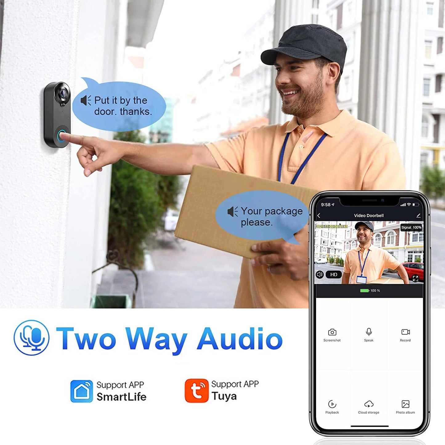 1080P WiFi Smart Video Doorbell – Smart video doorbell with motion detection