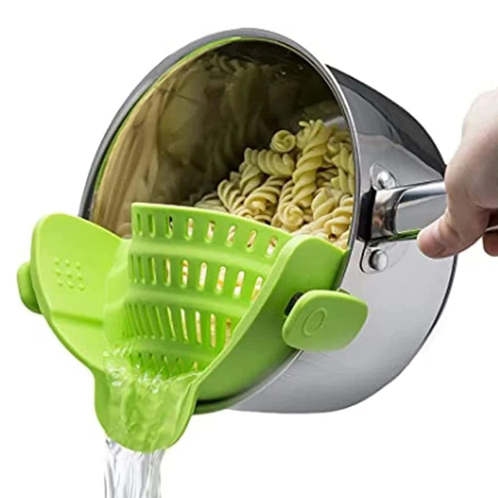 Clip-On Silicone Strainer – Fits Pans, Ideal for Pasta & Veggies