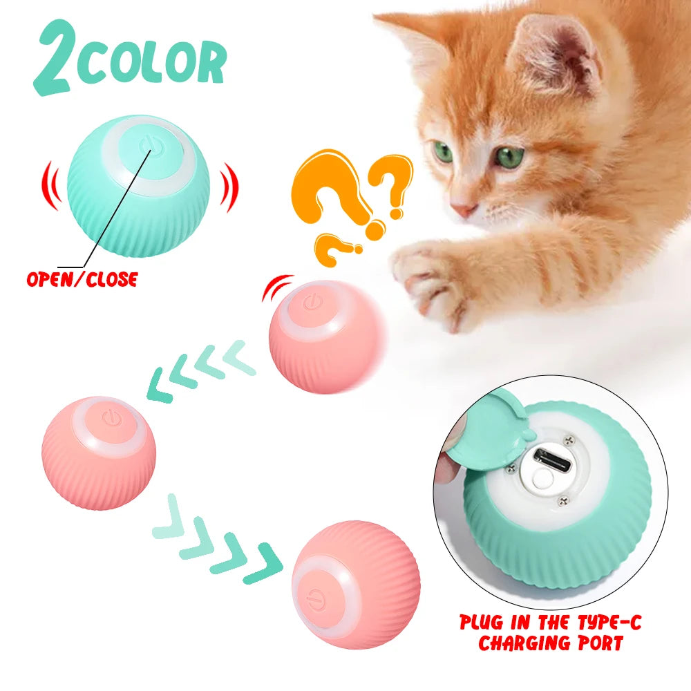 Smart Cat Toys Automatic Rolling Ball – Smart electric rolling ball toy for cats
