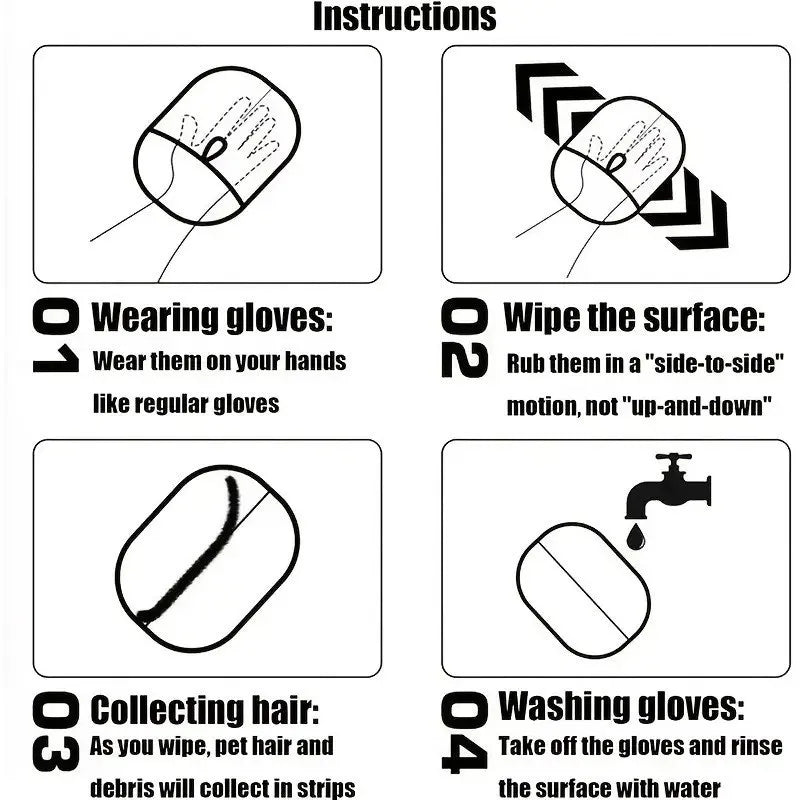 Pet Hair and Yarn Gloves β Gloves for cleaning cat hair and yarn, reusable