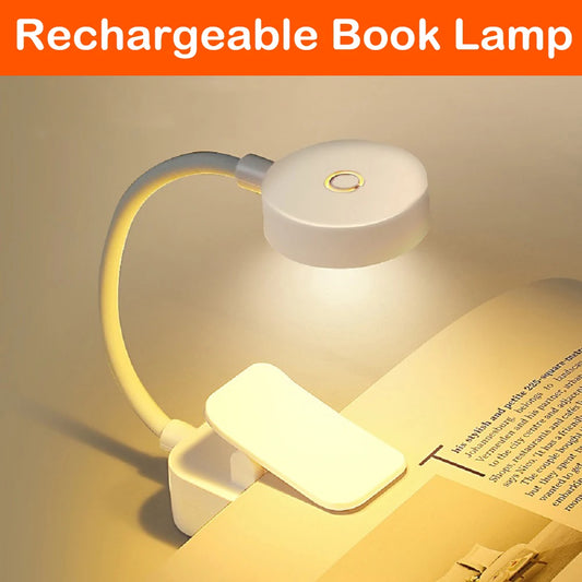 Rechargeable Clip-On Book Lamp – USB LED, 3 Modes, Eye-Friendly