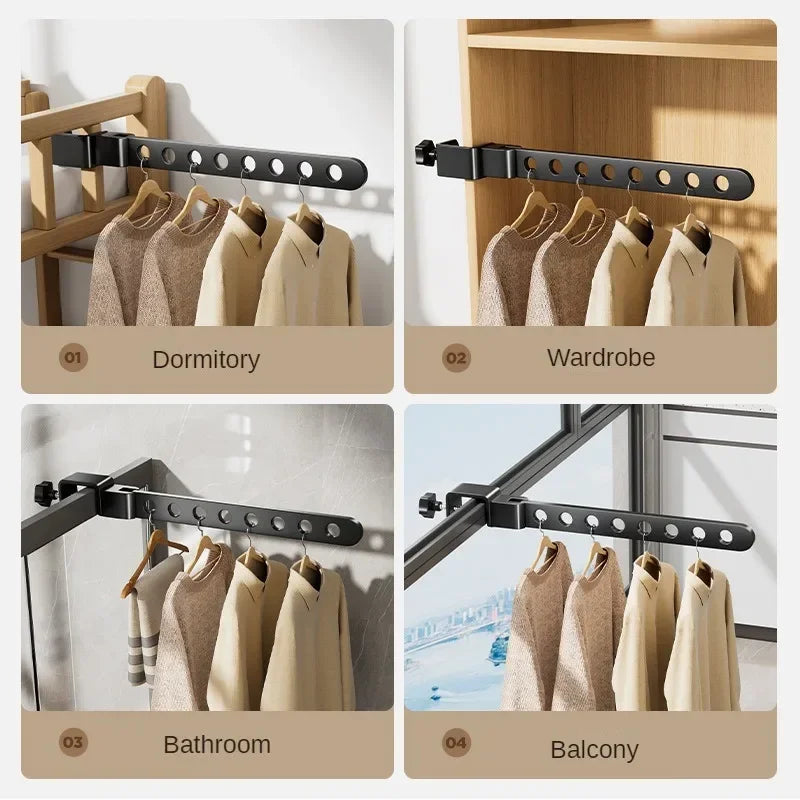 Rotating Hanger Rack – Foldable wall-mounted clothes hanger