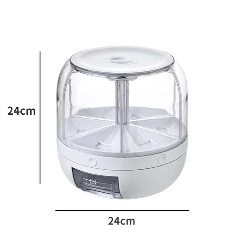 6KG Rotating Rice Dispenser – Airtight Grain Storage Container