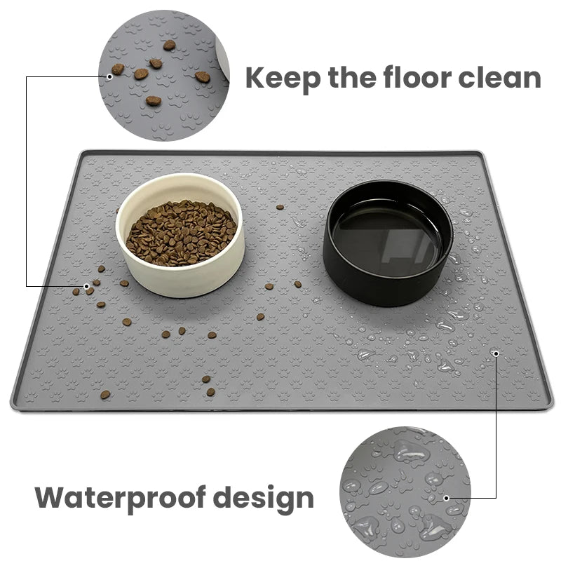 Pet Food Mat Waterproof silicone mat for dog and cat bowls