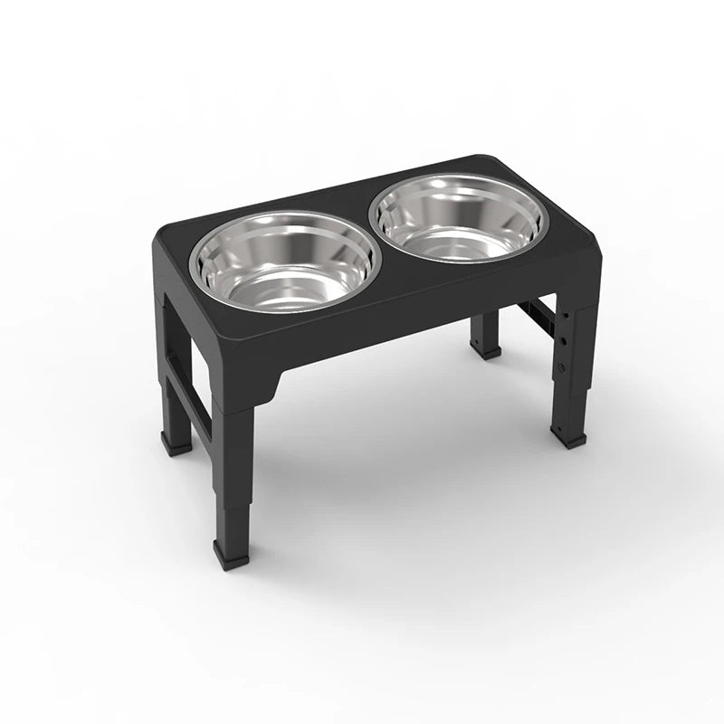 Elevated Feeder Bowls Adjustable raised stand with stainless steel bowls for dogs
