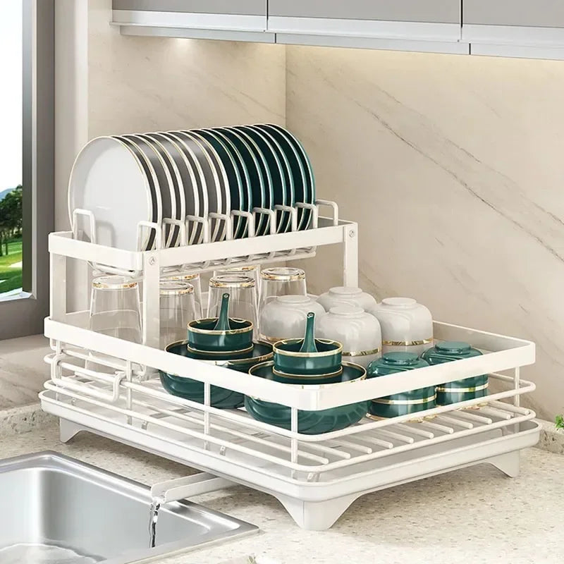 Adjustable Dish Drying Rack – Adjustable rack with drainboard for plates