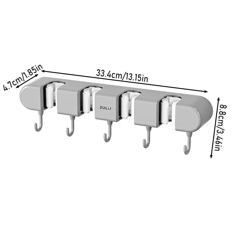1/2pcs Wall Mounted Mop Holder – Self-adhesive mop holder