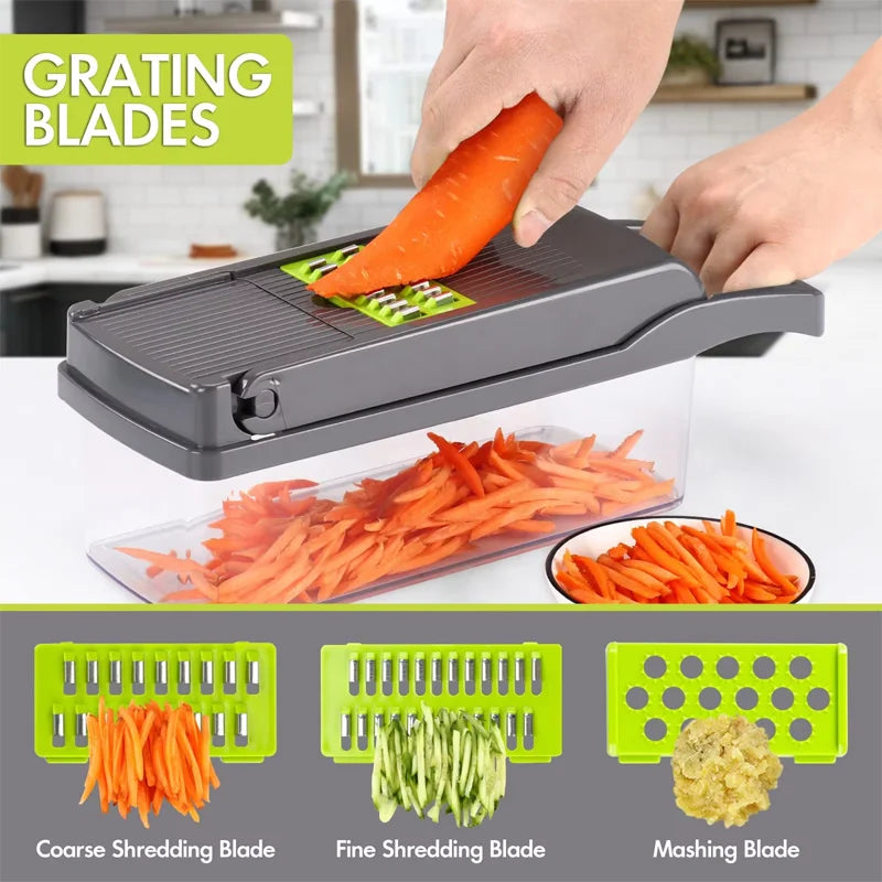 Multifunctional Vegetable Slicer and Cutter (14/16 Pieces)