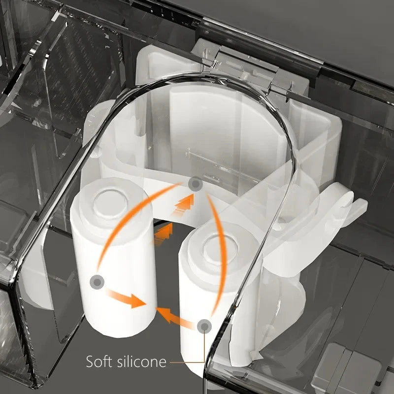 1/2pcs Wall Mounted Mop Holder – Self-adhesive mop holder