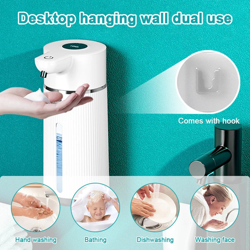 420ML Automatic Foaming Soap Dispenser – Automatic soap dispenser, USB rechargeable