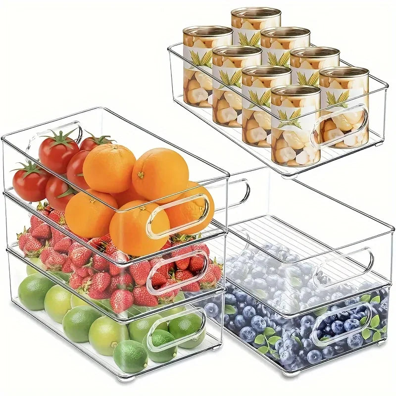 Clear Plastic Storage Box – Fridge, Kitchen or Desktop Organizer