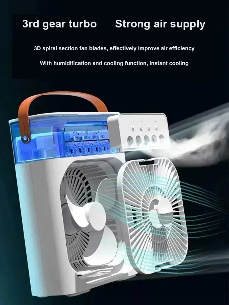Portable Humidifier Fan – USB fan and humidifier with night light