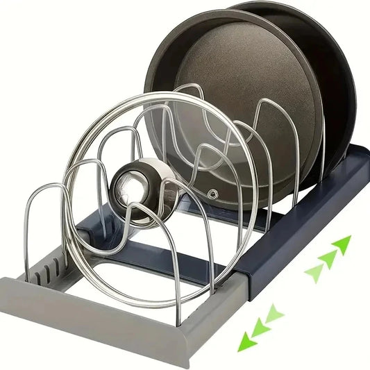Expandable Stainless Steel Storage Rack – Kitchen rack for pans and pots