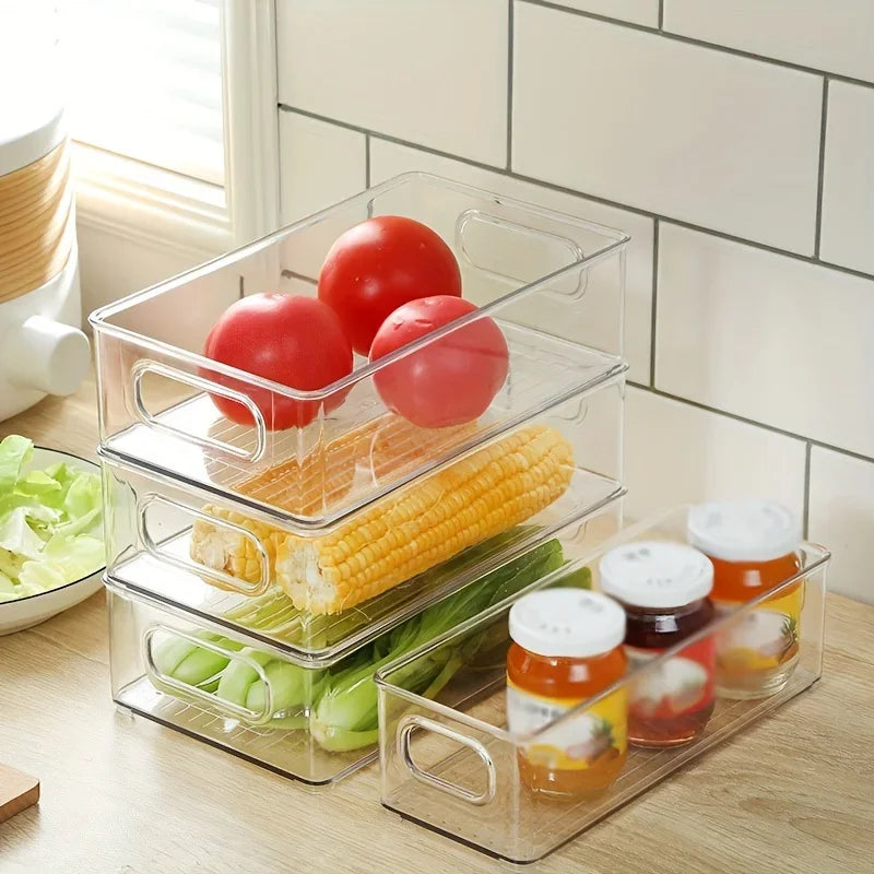 Clear Plastic Storage Box – Fridge, Kitchen or Desktop Organizer