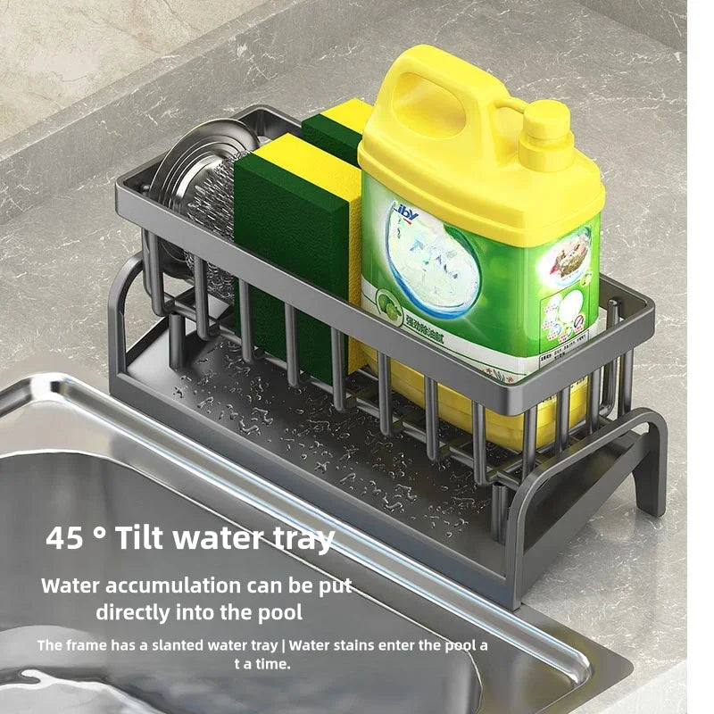 Stainless Steel Sink Rack – Sponge, Soap & Towel Organizer