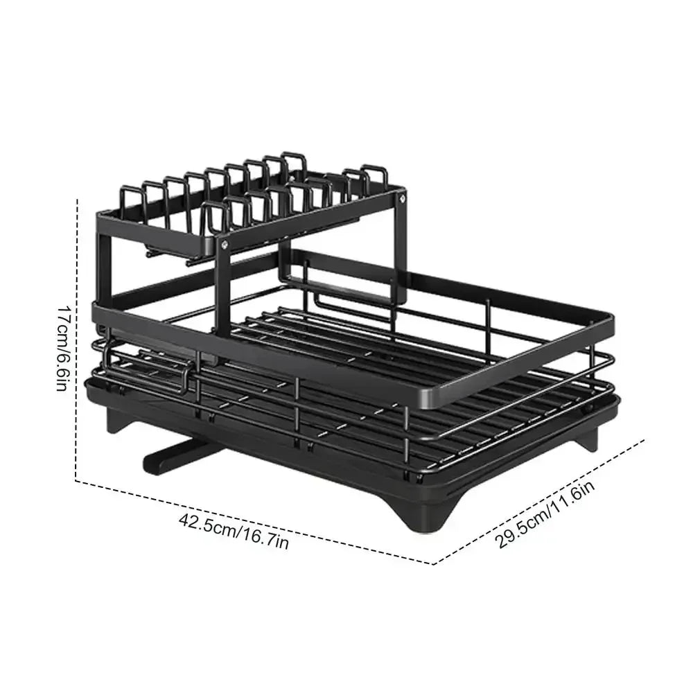 Adjustable Dish Drying Rack – Adjustable rack with drainboard for plates