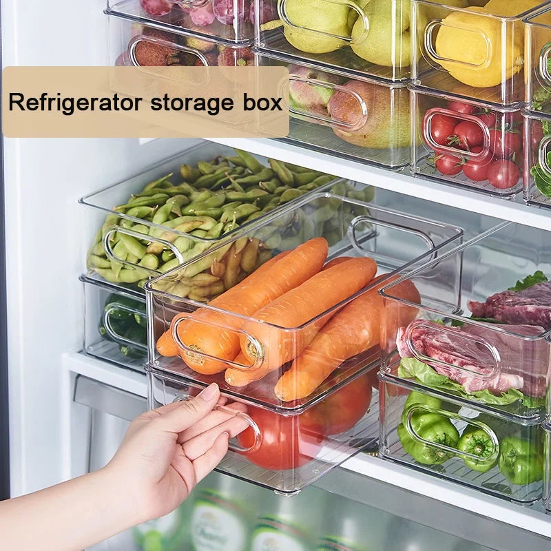 Clear Plastic Storage Box – Fridge, Kitchen or Desktop Organizer