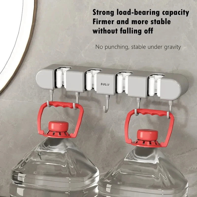 1/2pcs Wall Mounted Mop Holder – Self-adhesive mop holder