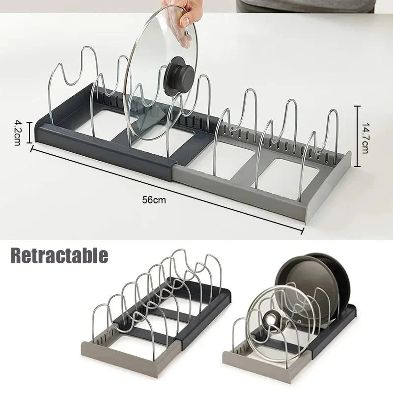 Expandable Stainless Steel Storage Rack – Kitchen rack for pans and pots
