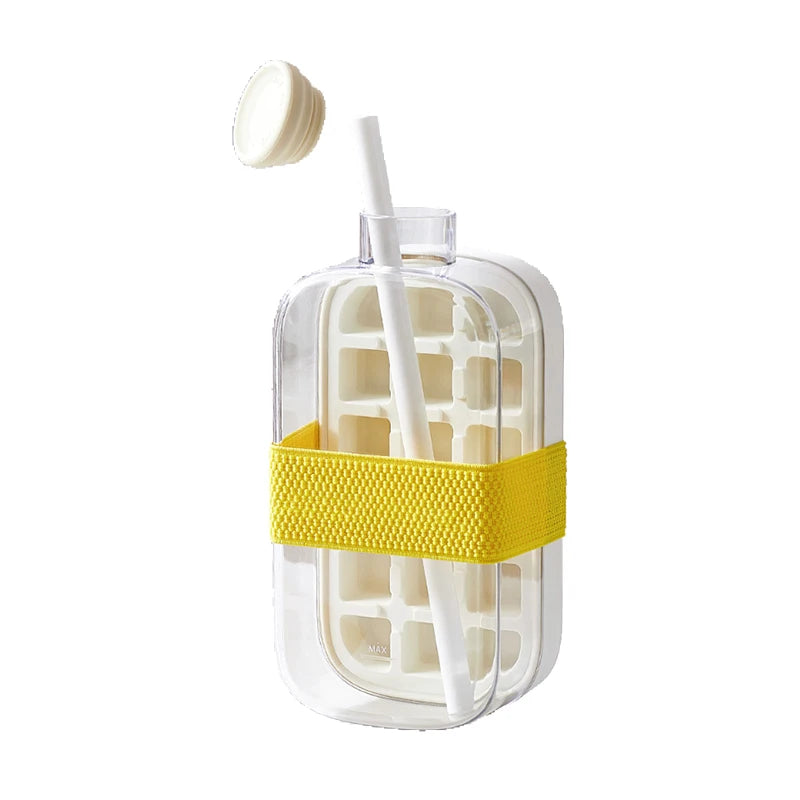 500/800ML Ice Cup with Straw – Press Ice Mold for Cold Drinks