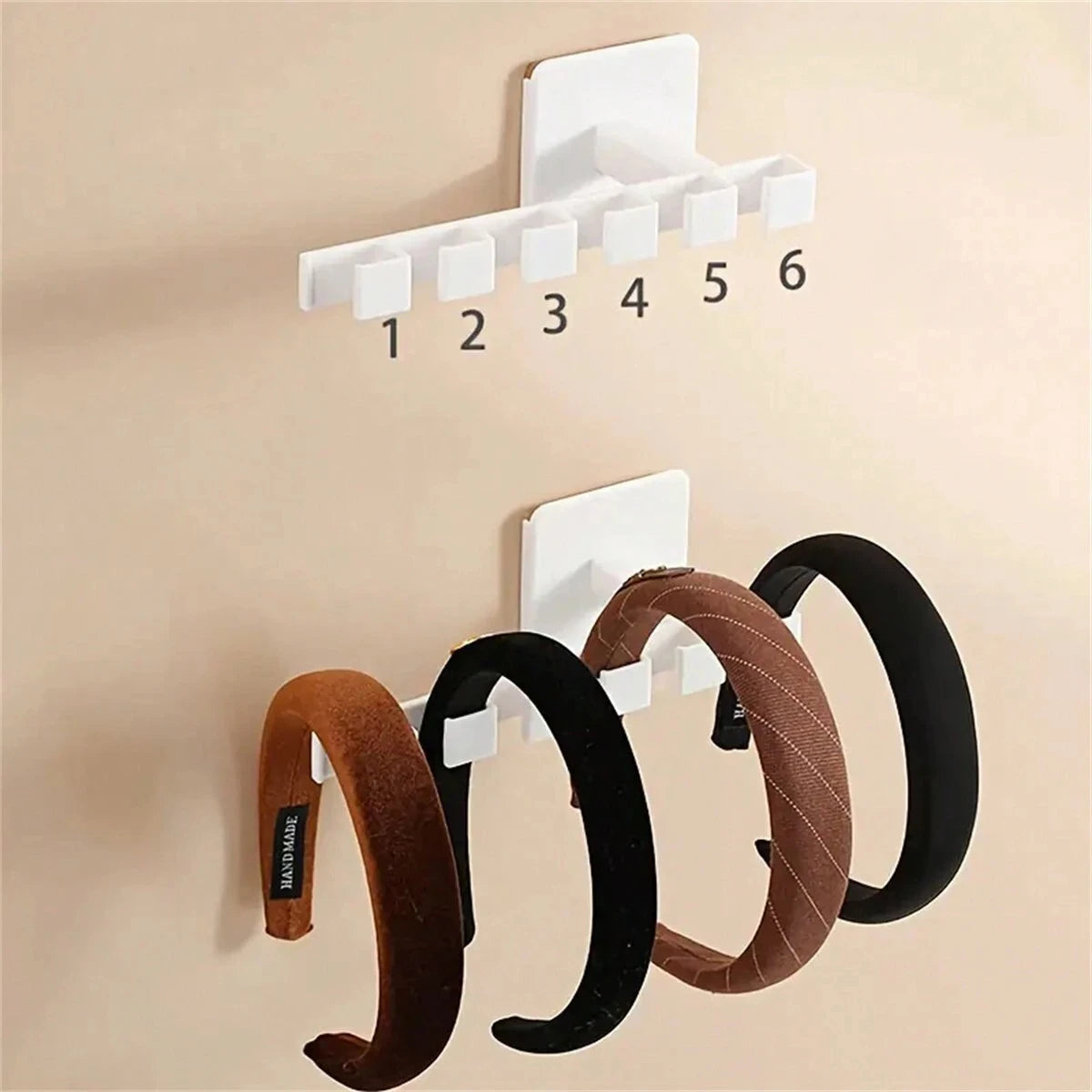 Wall Hook Rack – L-shaped rack with 6 hooks for hats or coats