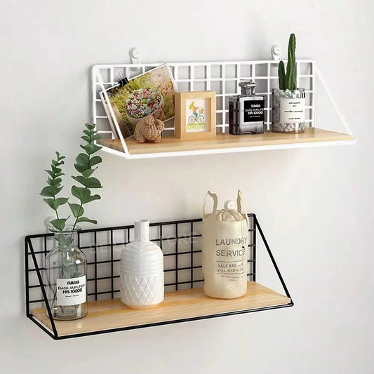 No-Drill Wall Shelves Wooden shelves for wall storage and decor