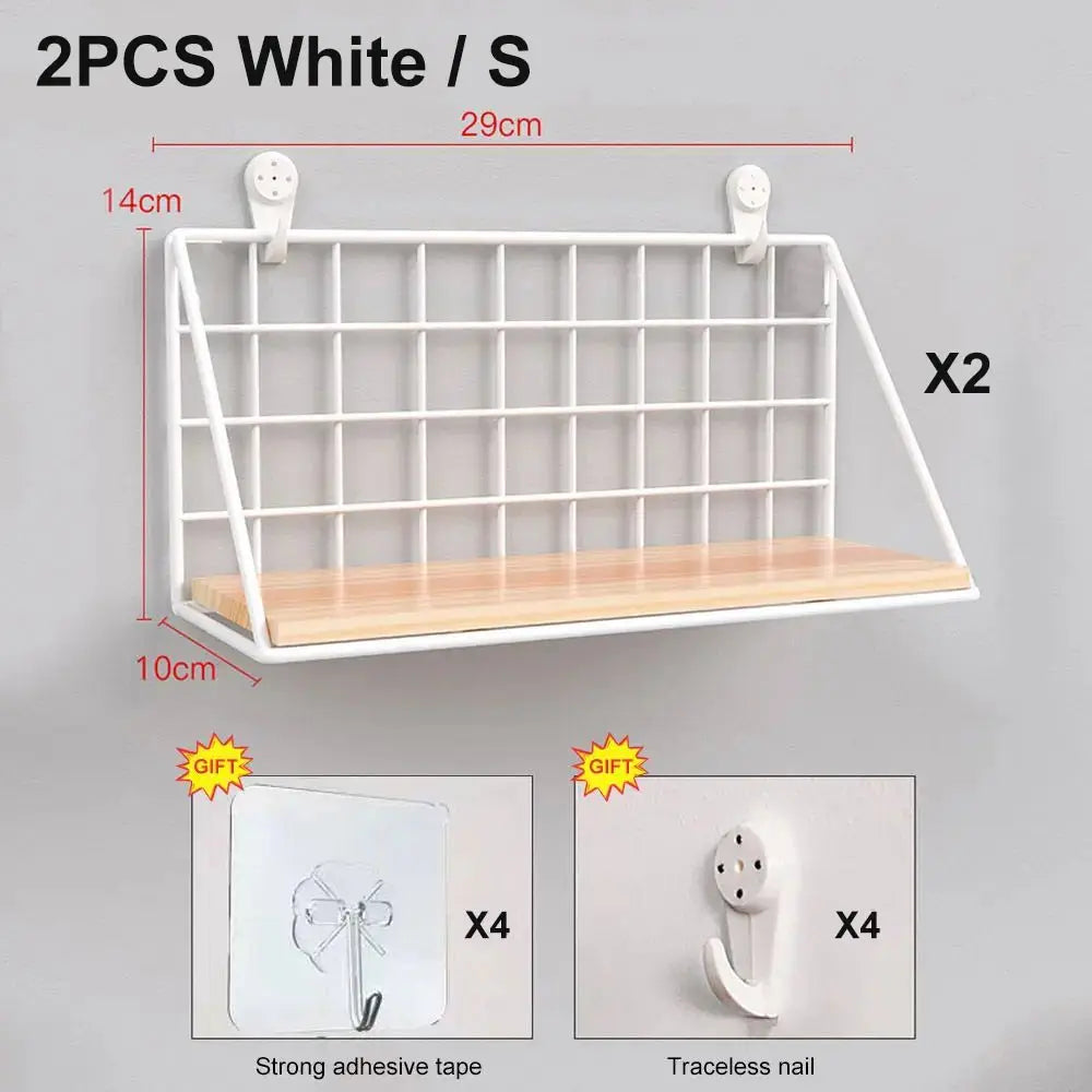 No-Drill Wall Shelves Wooden shelves for wall storage and decor