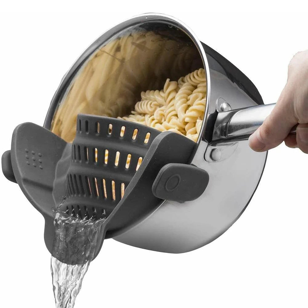 Clip-On Silicone Strainer – Fits Pans, Ideal for Pasta & Veggies