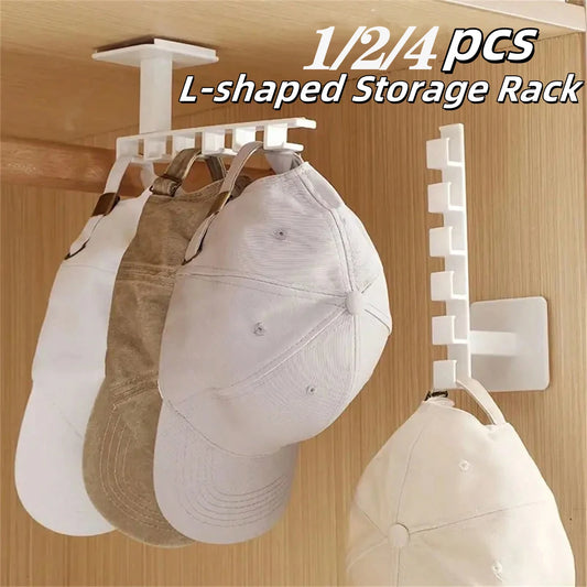 Wall Hook Rack – L-shaped rack with 6 hooks for hats or coats